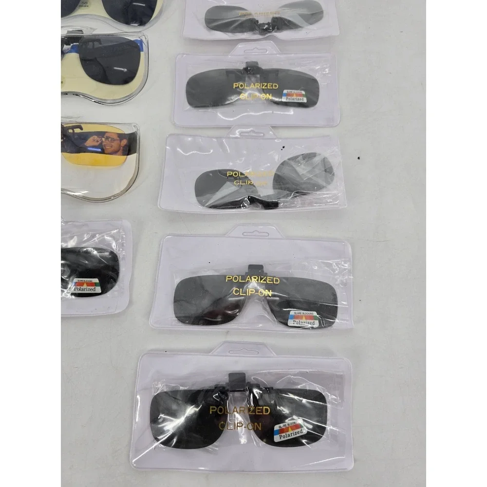 12 Lot Of VTG New Clip‎ On Sunglasses - Solar Shield- Polarized - Japan